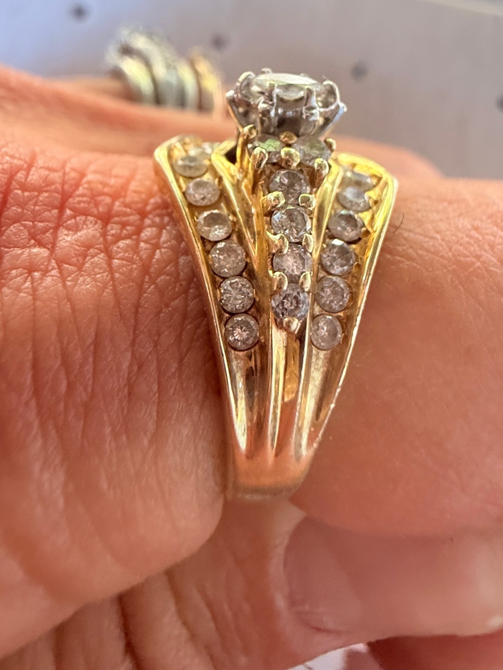 Rare VINTAGE 14K Gold Natural Diamond 1.15 ctw (approx) Sz8 - Picture 15 of 17